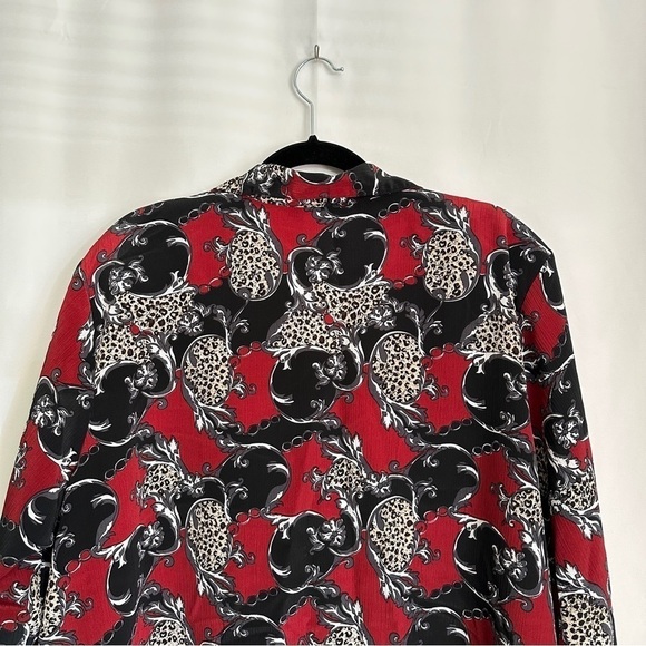 Vintage 90s DonnKenny Women's Plus Size Red Button Up Shirt Abstract Print sz 2X - Picture 6 of 7